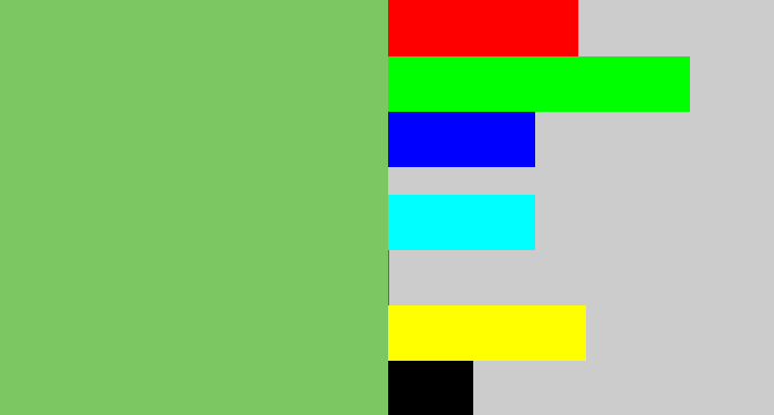 Hex color #7cc762 - soft green