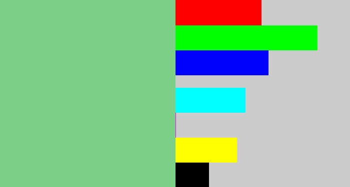 Hex color #7ccf86 - soft green