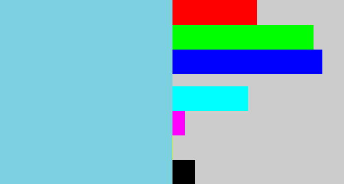 Hex color #7cd0df - lightblue