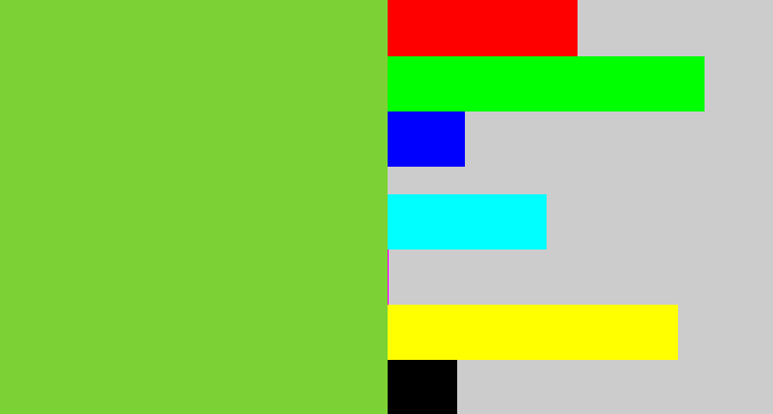 Hex color #7cd234 - apple green