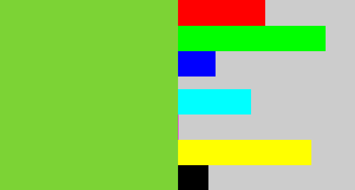 Hex color #7cd335 - apple green