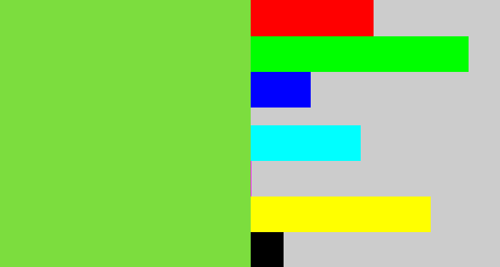 Hex color #7cdd3e - kiwi green