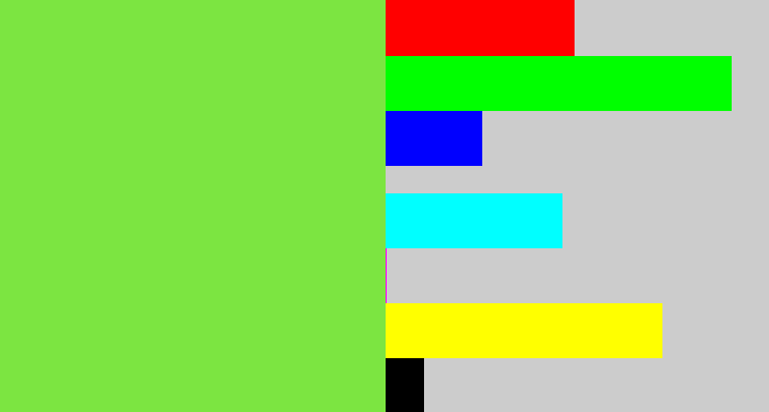 Hex color #7ce541 - kiwi green
