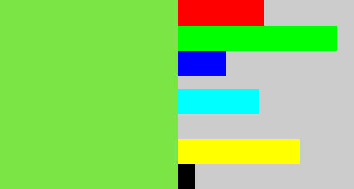 Hex color #7ce546 - kiwi green