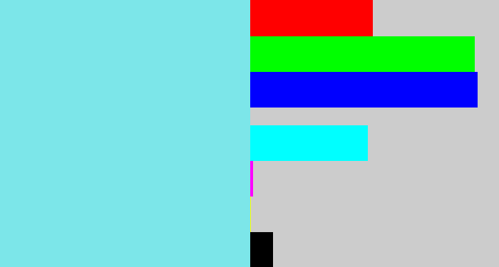 Hex color #7ce6e9 - tiffany blue