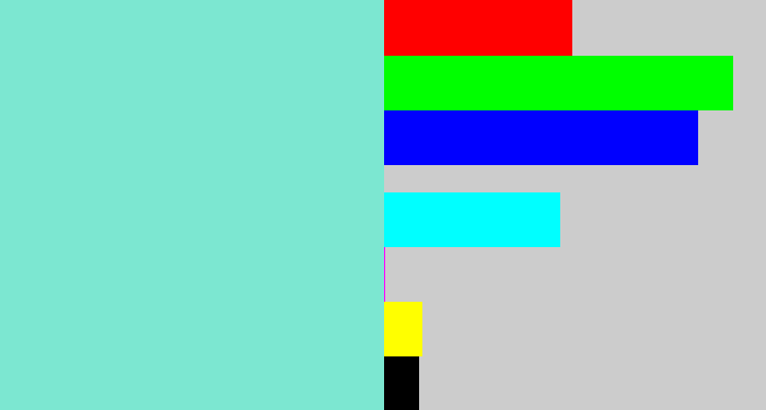 Hex color #7ce7d1 - light turquoise