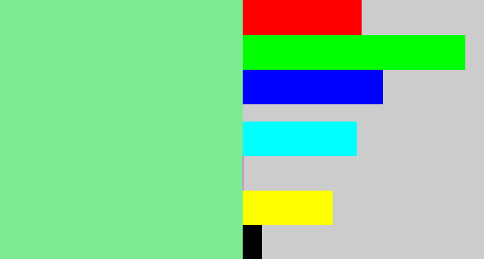 Hex color #7ceb93 - seafoam green