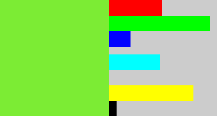 Hex color #7cec34 - kiwi green