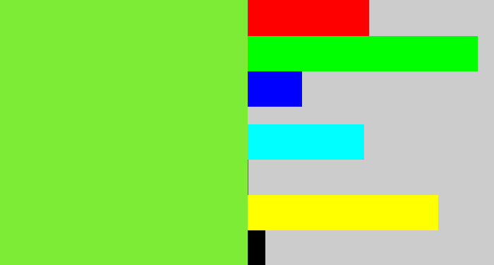 Hex color #7cec37 - kiwi green
