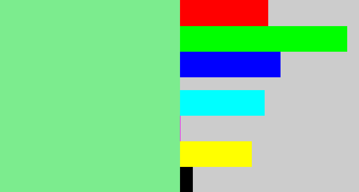 Hex color #7cec8e - lightgreen