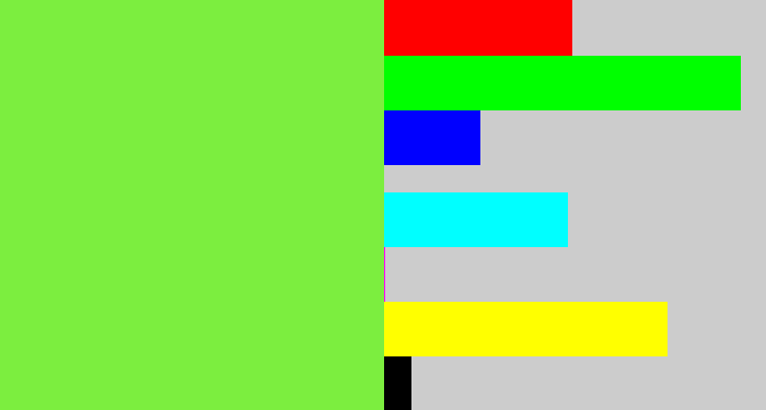 Hex color #7cee3f - kiwi green