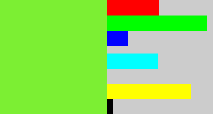 Hex color #7cef33 - kiwi green