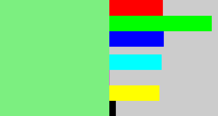 Hex color #7cef80 - lightgreen