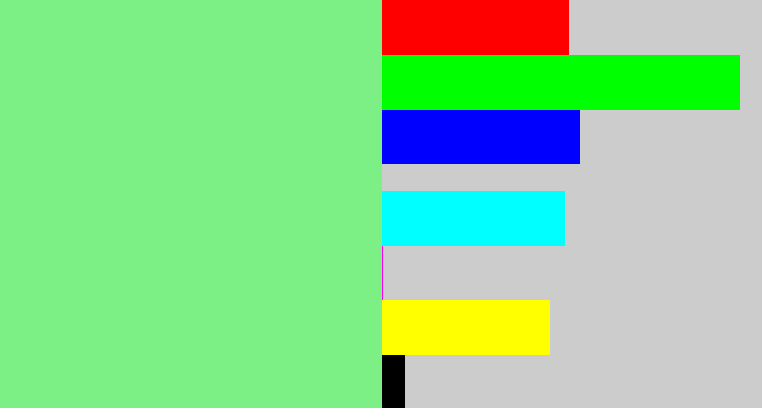 Hex color #7cef85 - lightgreen