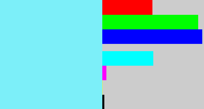 Hex color #7ceff9 - robin egg blue