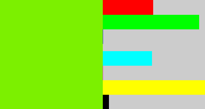 Hex color #7cf000 - bright lime