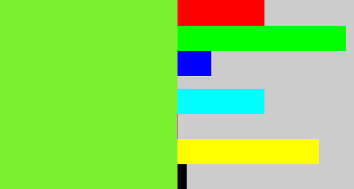 Hex color #7cf130 - kiwi green
