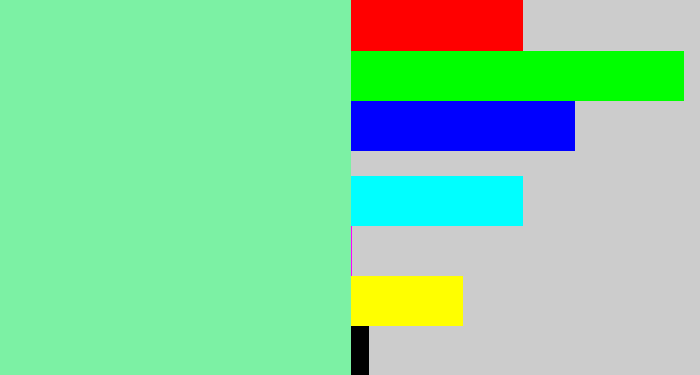 Hex color #7cf1a4 - seafoam green