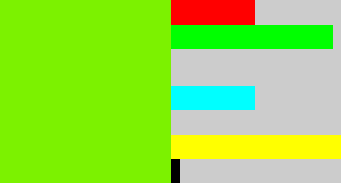 Hex color #7cf200 - bright lime