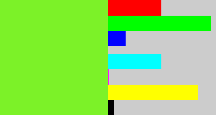 Hex color #7cf228 - kiwi green