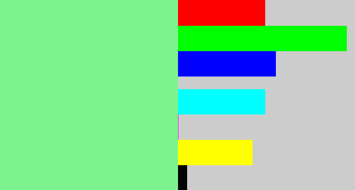 Hex color #7cf38d - lightgreen
