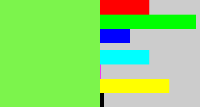 Hex color #7cf44c - lighter green