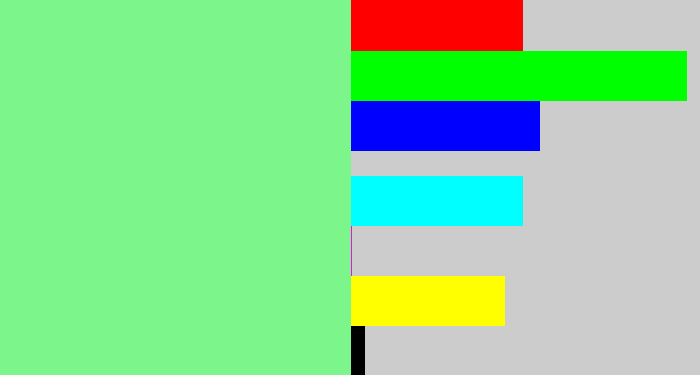 Hex color #7cf58a - lightgreen
