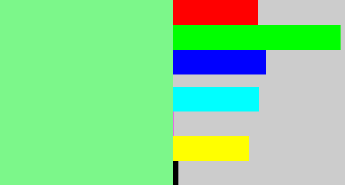 Hex color #7cf78a - lightgreen