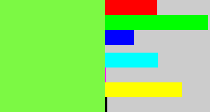 Hex color #7cf944 - kiwi green