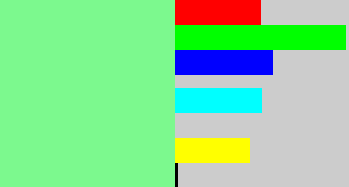 Hex color #7cf98e - lightgreen