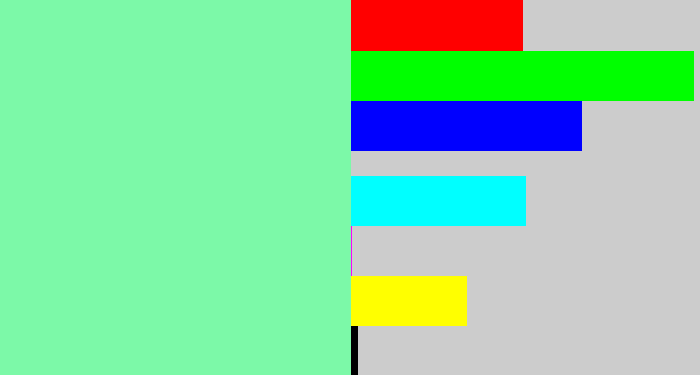 Hex color #7cf9a8 - seafoam green
