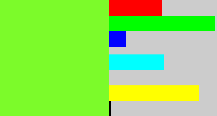Hex color #7cfb2a - kiwi green