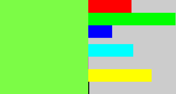 Hex color #7cfc46 - lighter green