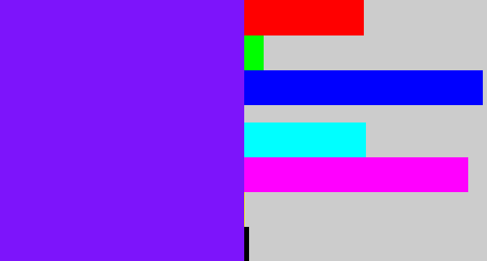 Hex color #7d14fb - purply blue