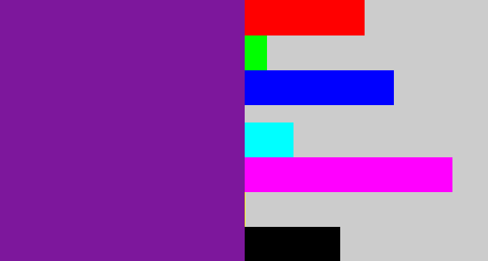 Hex color #7d179c - purple
