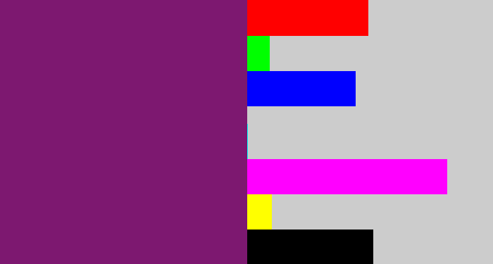 Hex color #7d1870 - darkish purple