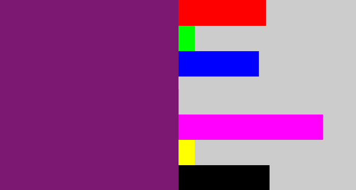 Hex color #7d1872 - darkish purple