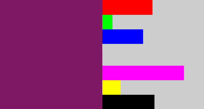 Hex color #7d1967 - darkish purple