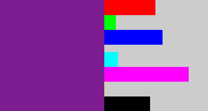 Hex color #7d1b90 - purple