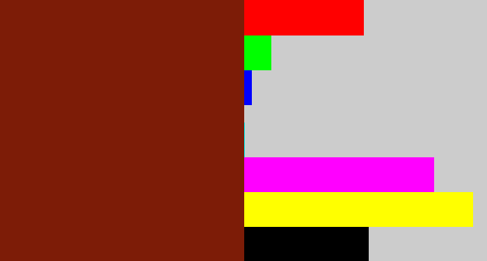 Hex color #7d1c07 - reddish brown