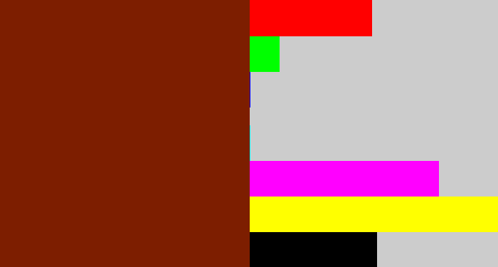 Hex color #7d1e00 - chestnut