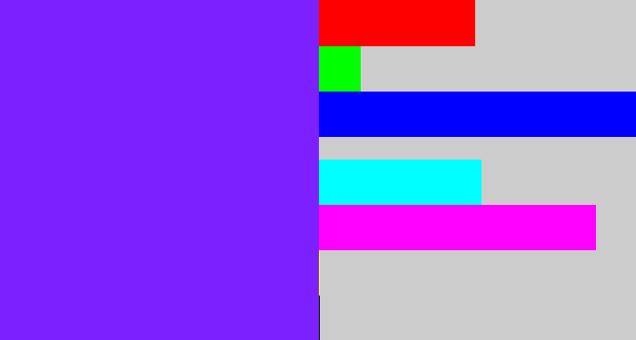 Hex color #7d20ff - purply blue
