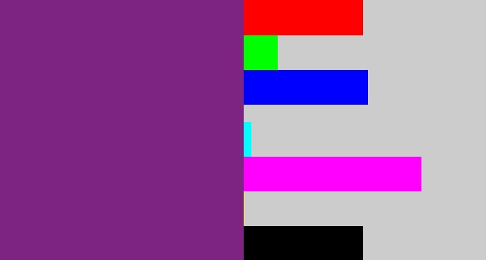 Hex color #7d2381 - darkish purple