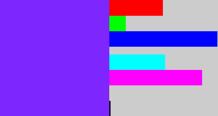 Hex color #7d26fd - purply blue