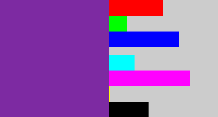Hex color #7d2aa2 - purple