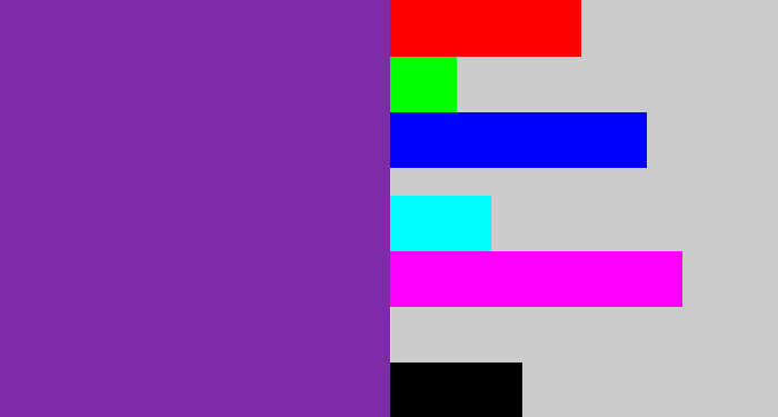Hex color #7d2ba9 - purple