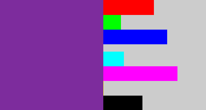 Hex color #7d2c9d - purple