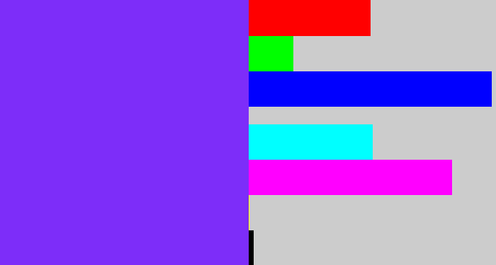 Hex color #7d2df9 - bluish purple
