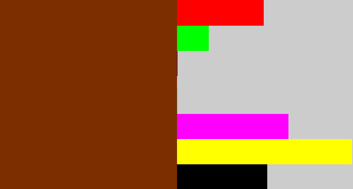 Hex color #7d2e01 - reddish brown