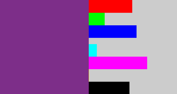 Hex color #7d2e89 - warm purple
